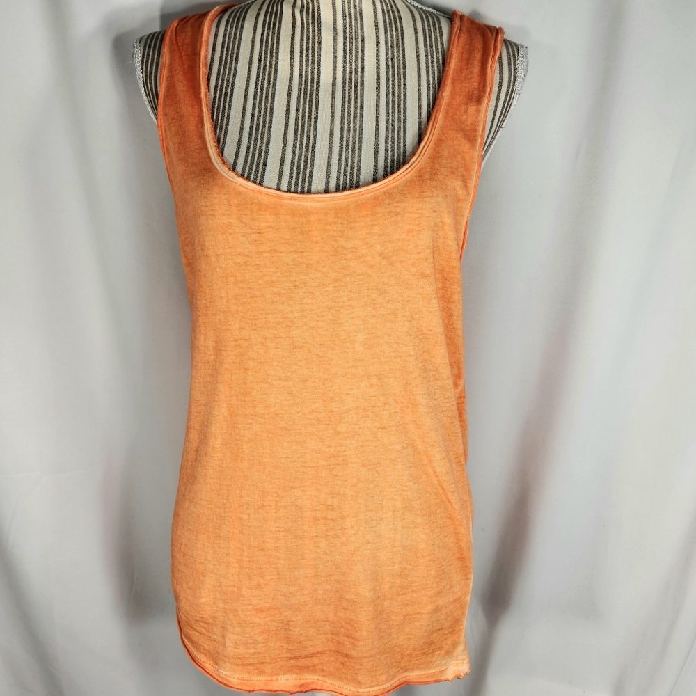 Southern Breeze Orange Racerback Scoop Neck Tank Top Size Large
